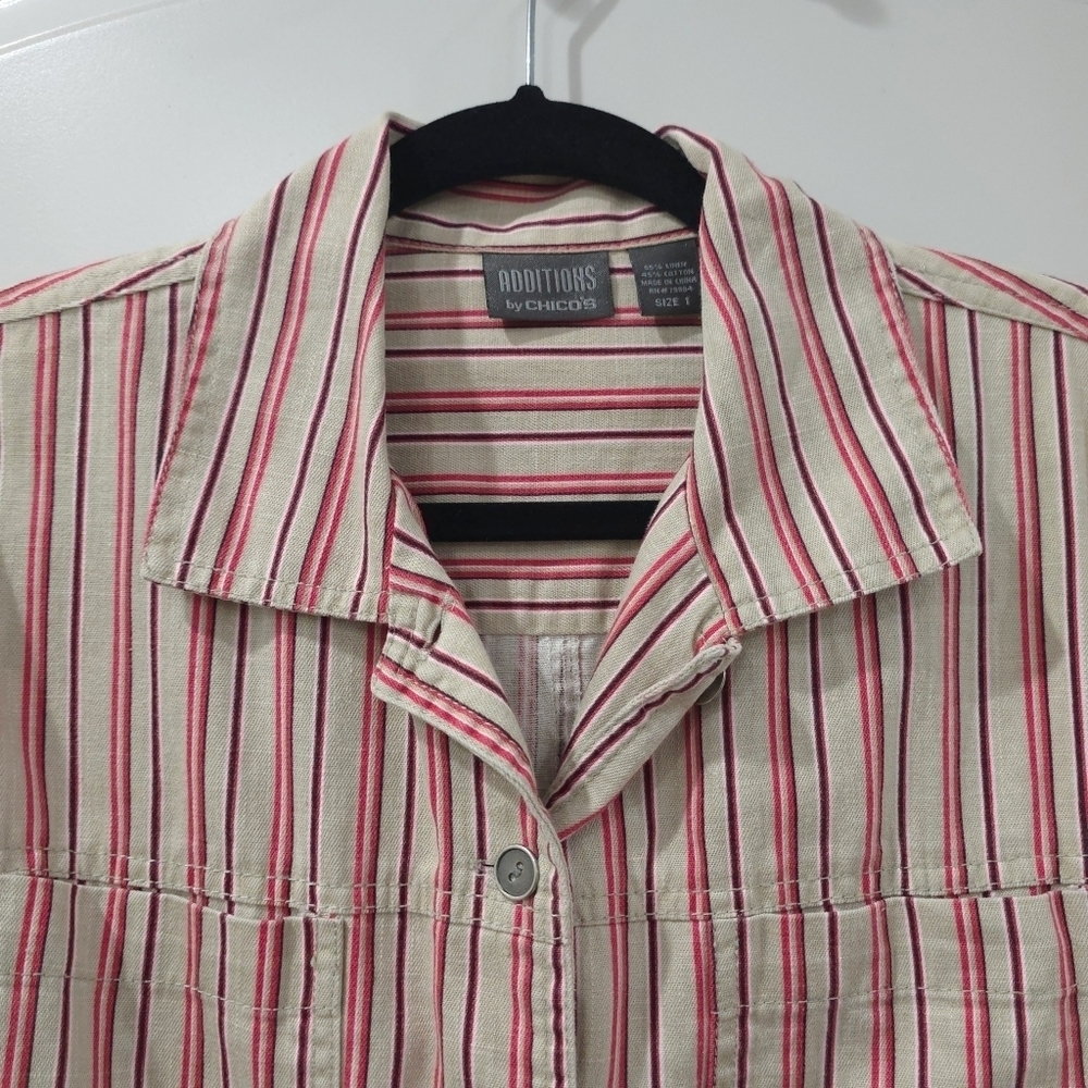 Striped Button-Up Shirt - Picture 3 of 14